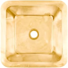 Smooth Small Square 16" Square Brass Drop In Bathroom Sink