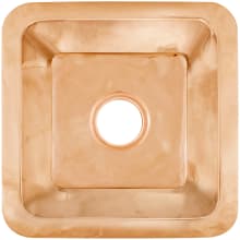Smooth Small Square 16" Square Brass Drop In Bathroom Sink