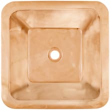 Smooth Large Square 20" Square Brass Drop In Bathroom Sink