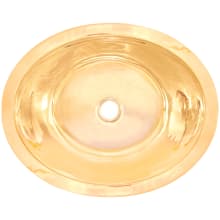 Smooth Small Oval 17-1/2" Oval Brass Drop In Bathroom Sink