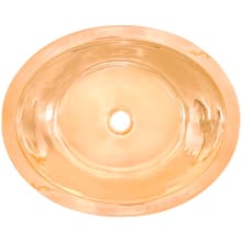 Smooth Small Oval 17-1/2" Oval Brass Drop In Bathroom Sink