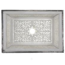 20-3/4" Rectangular White Marble with Mother of Pearl Inlay Undermount Bathroom Sink