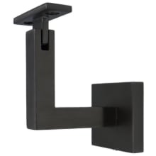 304 Grade Stainless Steel 3-1/8 Inch Projection Surface Mount Hand Rail Bracket with Flat Clamp and Square Rose