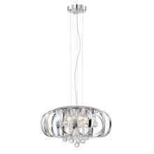 Creola 5 Light Pendant with Chrome Shade and Crystal Accents