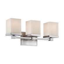 Benicio 3 Light Wall Sconce with Frosted Grid Pattern Glass Shade