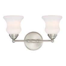 Faina 2 Light 17" Wide Vanity Light with Frosted Glass Shades
