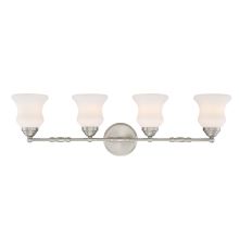 Faina 4 Light 34" Wide Vanity Light with Frosted Glass Shades