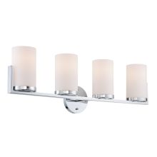 Caesarea 30.75" Wide 4 Light Bathroom Vanity Light with Frosted Glass Shade