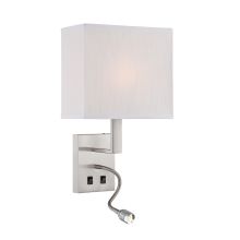 Columbo Wall Sconce with Gooseneck LED Reading Light and Fabric Shade
