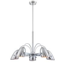 Kanoni 5 Light Chandelier with Chrome Metal Shade
