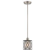 Quillon 1 Light Adjustable Pendant with Frosted Glass Shade