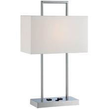Jaymes 1 Light Table Lamp with Off-White Fabric Shade