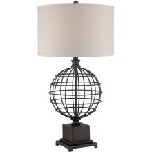 Brenton 1 Light Table Lamp with White Fabric Shade