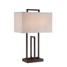 Farren 2 Light Table Lamp with Off-White Fabric Shade