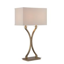 Cruzito 2 Light Table Lamp with Off-White Fabric Shade