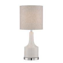 Ruana Single Light 25" Tall Table Lamp with Fabric Shade and Ceramic Base