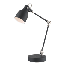 Kalle Single Light 26-1/2" High Boom Arm Desk Lamp with Black Metal Shade