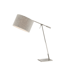 Lucilla Single Light 35-1/2" Tall Boom Arm Desk Lamp with Flannel Fabric Shade