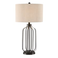 Blaine Single Light 30" High Buffet Table Lamp with Linen Fabric Shade