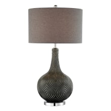 Dylan Single Light 33" High Vase Table Lamp with Dark Grey Fabric Shade