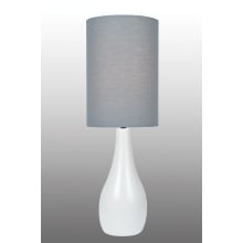 Quatro Single Light 27" Tall Table Lamp with 16" Tall Fabric Shade