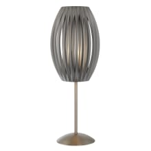 Egg Single Light 25" High Buffet Table Lamp with Grey Pleated Vinyl Shade