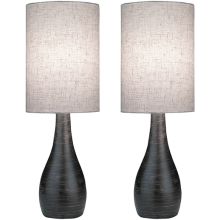 Quatro I 1 Light Table Lamp with Linen Fabric Shade (2 Pack)