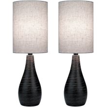 Quatro I Single Light Table Lamp with Linen Fabric Shade - Pack of 2