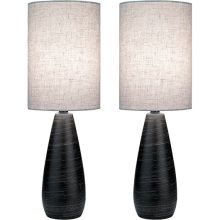 Quatro II 1 Light Table Lamp with Linen Fabric Shade (Pack of 2)