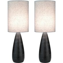 Quatro II 1 Light Table Lamp with Linen Fabric Shade (Pack of 2)