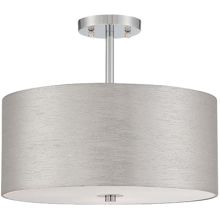 Silvain 3 Light Semi-Flush Ceiling Fixture with Silver Lurex Shade