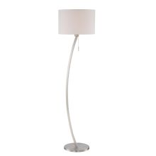 Lilith 1 Light Floor Lamp with White Fabric Shade