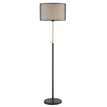 Elena Single Light 62-1/2" High Floor Lamp with Off-White Fabric Shade