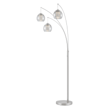 Ladessa 3 Light 89" Tall Arc Floor Lamp with Globe Glass Shade