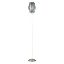 Egg Single Light 69-1/2" High Floor Lamp with Grey Pleated Vinyl Shade