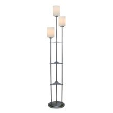 Bess 3 Light Floor Lamp with White Glass Shades