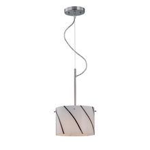 1 Light Pendant Lamp with Striped Glass Shade from the Kevina Collection