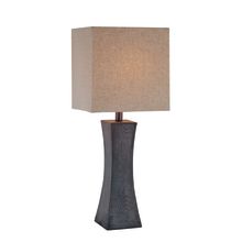 1 Light Table Lamp with Tan Fabric Shade from the Enkel Collection