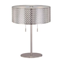 2 Light Table Lamp with Net Metal Shade with White Polished Steel Back from the Netto Collection