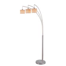 3 Light Arch Lamp Polished Steel with 2 Tone Off White shade from the Relaxar Collection
