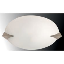 2 Light Flush Mount Polished Steel / Frost Glass Shade from the Franco Goccia Collection