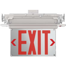 Basics Edge-Lit Exit Sign 4" Wide Red Letter Surface or Recessed Mount LED Exit Sign