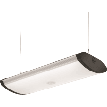 Single Light 24-7/16" Wide Integrated LED Linkable Hanging Shop Light with Motion Sensor