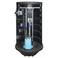 QTI Residential Sewage 230V Grinder Package System with 24" x 60" Fiberglass Basin