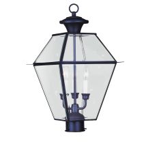 Westover 3 Light 22" High Outdoor Single Head Post Light with Clear Glass Shade