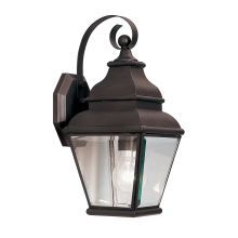 Exeter Single Light 15-1/2" Tall Outdoor Wall Sconce with Clear Glass Shade