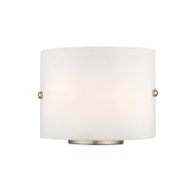 2 Light Wall Sconce with Curved White Shade
