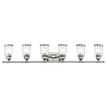 Lawrenceville 6 Light 47-1/2" Wide Bathroom Vanity Light with Clear Seedy Glass Shades