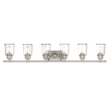 Lawrenceville 6 Light 47-1/2" Wide Bathroom Vanity Light with Clear Seedy Glass Shades