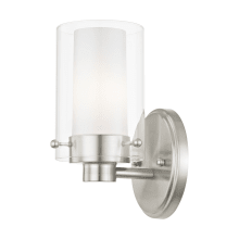 1 Light 60 Watt 5" Wide Bathroom Fixture with Clear Glass from the Manhattan Collection